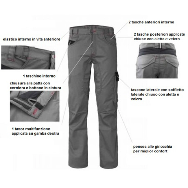 Vendita online Pantalone Rossini Stiffer grey-black